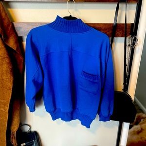 CLOSET CLEAROUT - VTG knit accent blue Pacer sweater sz M